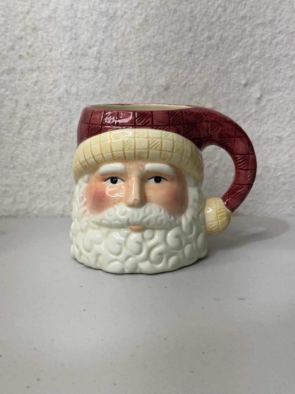 Susan Winget CIC Certified International Co Christmas Santa Face Holiday Mug VTG